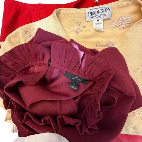 J. Crew Dark Wine Red Ruffled Tank Top - Picture 8 of 8